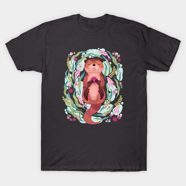 Otter Meditating 4 T-Shirt by MichelleScribbles